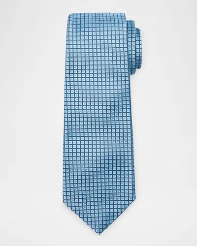 KITON MEN'S GEOMETRIC JACQUARD SILK TIE