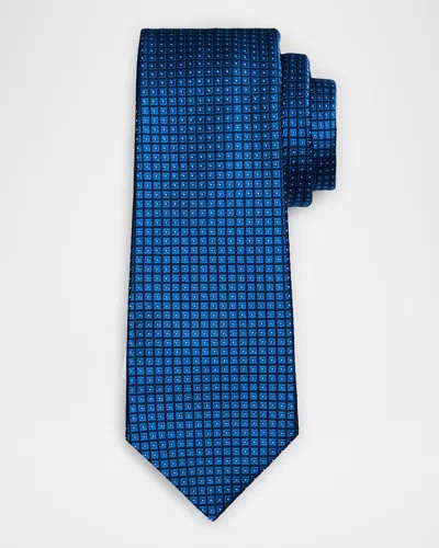 Kiton Men's Geometric Jacquard Silk Tie In Blue
