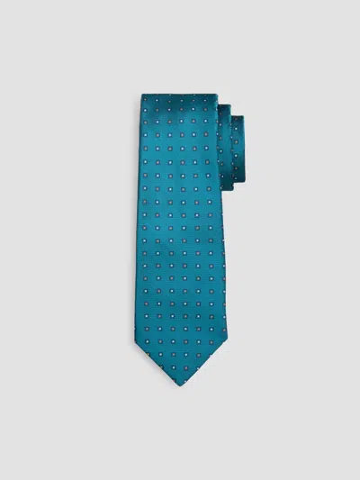Kiton Men's Geometric Print Silk Tie In Dark Green