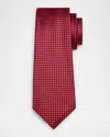 Kiton Men's Geometric Silk Jacquard Tie In Red