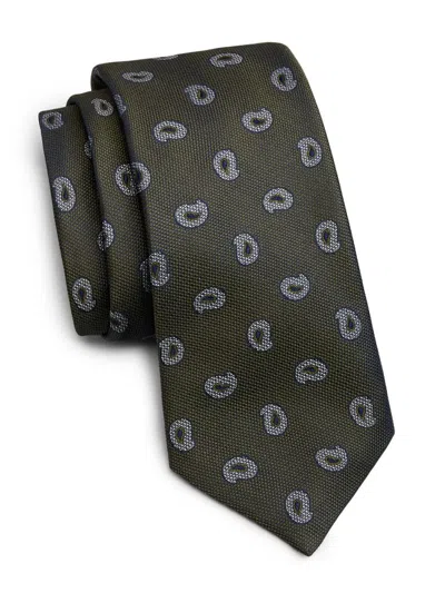 Kiton Men's Geometric Silk Tie In Green