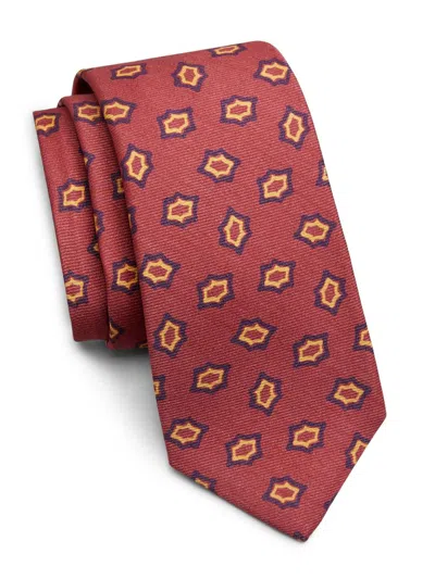 Kiton Men's Geometric Silk Tie In Brown