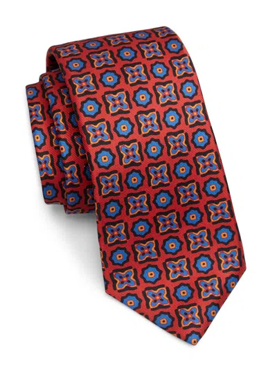 Kiton Men's Geometric Silk Tie In Red