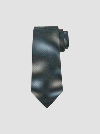 Kiton Men's Geometric Woven Silk Tie In Green