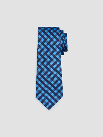 Kiton Men's Houndstooth Plaid Silk Tie In Dark Blue