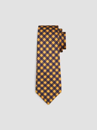 Kiton Men's Houndstooth Plaid Silk Tie In Yellow