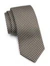 Kiton Men's Houndstooth Silk Tie In Brown