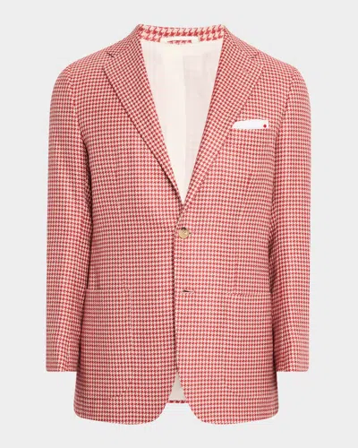 Kiton Men's Houndstooth Sport Coat In Red