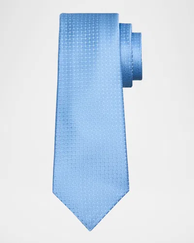Kiton Men's Jacquard Oval Silk Tie In Blue