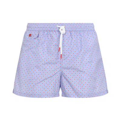 Kiton Logo Swim Shorts In Beige