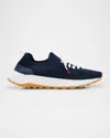Kiton Men's Knit Runner Sneakers In Dk Blu