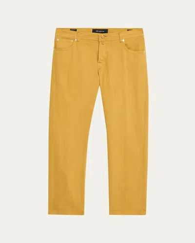 Kiton Men's Kurabo Slim Fit Cotton Stretch Five-pocket Pants In Yellow