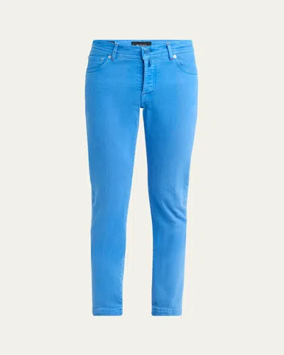 Kiton Men's Kurabo Slim-fit Stretch Five-pocket Pants In Blu