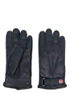 Kiton Men Leather Gloves In Blue