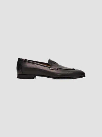 Kiton Men's Leather Penny Loafers In Black