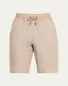 Kiton Men's Linen Drawstring Flat-front Shorts In Gray