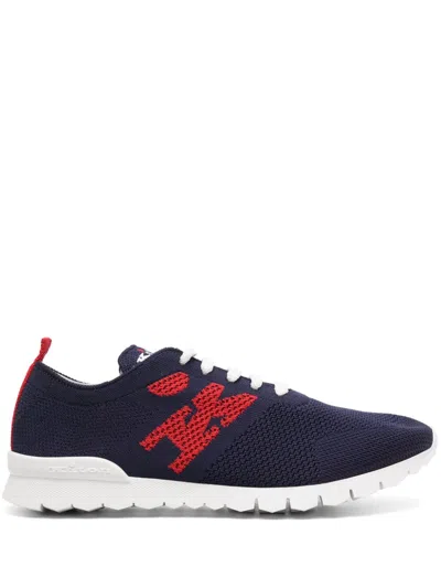 Kiton Men Logo Cotton Sneakers In Multicolor