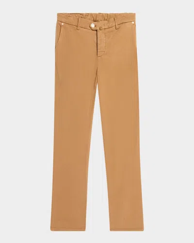 Kiton Men's Lyocell Twill Pants In Rust