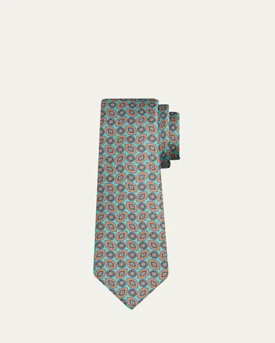 Kiton Men's Medallion Silk 7-fold Tie In Multi