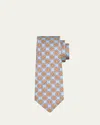 Kiton Men's Medallion Silk 7-fold Tie In Pattern
