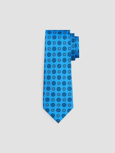Kiton Men's Medallion Silk Tie In Blue
