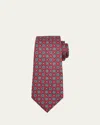 Kiton Men's Medallion Silk Tie In Red