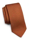 Kiton Men's Micro Geometric Silk Tie In Brown