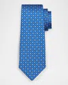 Kiton Men's Micro-medallion Silk Tie In Blu