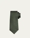 Kiton Men's Micro-oval Silk 7-fold Tie In Green