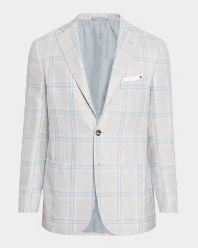 KITON MEN'S MICRO-PLAID SPORT COAT