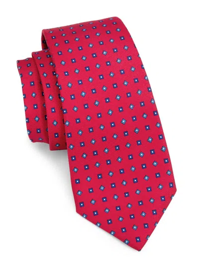 Kiton Men's Micro-box Silk Tie In Red