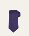 Kiton Men's Micro-dots Silk Sevenfold Tie In Blue/red