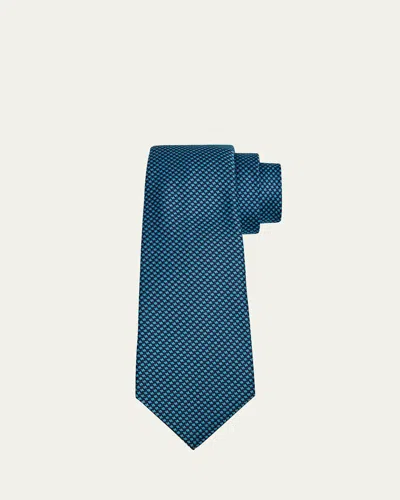 Kiton Men's Micro-houndstooth Silk 7-fold Tie In #n/a