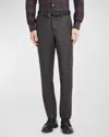 KITON MEN'S MINI HOUNDSTOOTH WOOL-CASHMERE PANTS