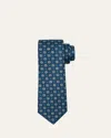 Kiton Men's Multi-floral Silk Tie In Blue