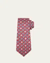Kiton Men's Multi-medallion Silk Tie In Pink