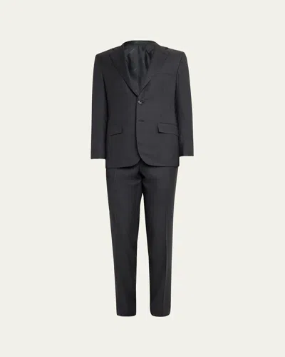 Kiton Men's Nano Check Suit In Black