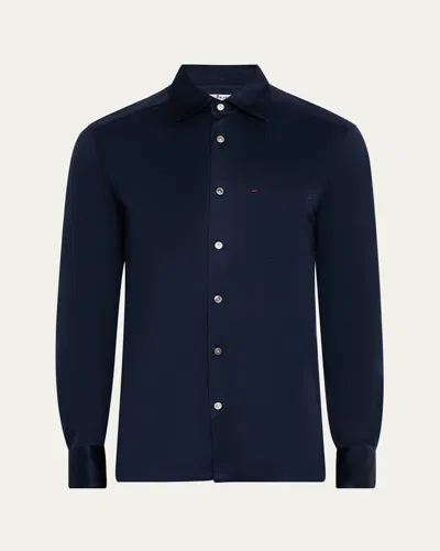 Kiton Men's Nerano Jersey Pocket Sport Shirt In Blue