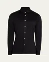 Kiton Men's Nerano Stretch Sport Shirt In Blk