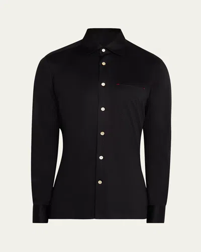Kiton Men's Nerano Stretch Sport Shirt In Blk