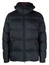Kiton Padded Design Short Down Jacket In Blue