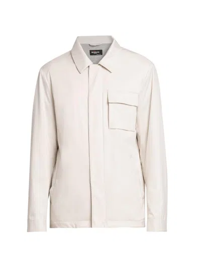 Kiton Men's Nylon Woven Overshirt In Neutral