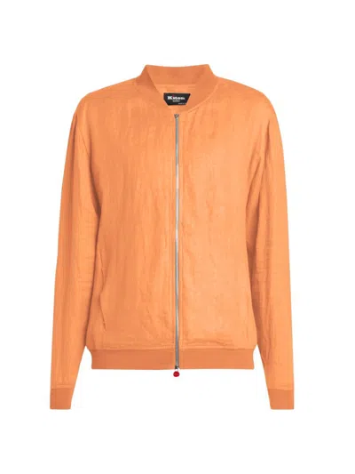 Kiton Men's Pahoa Linen Jacket In Orange