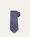 Kiton Men's Paisley-print Silk Tie In Blue