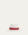 Kiton Men's Panama Straw Hat In Red Multi