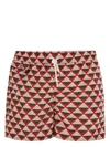 Kiton Patterned Beach Boxers In White,red