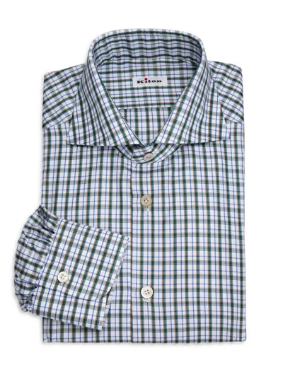 Kiton Men's Plaid Cotton Button-up Shirt In Multi