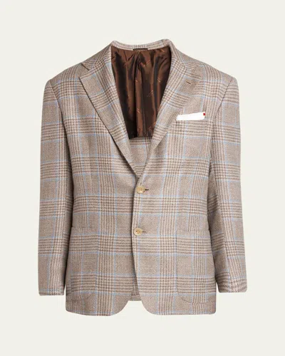 Kiton Men's Plaid Sport Coat In Brwn Mult