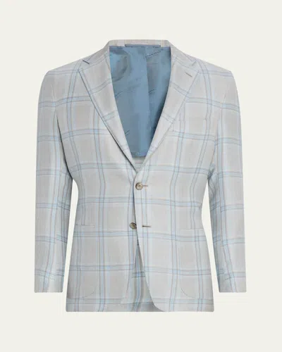 Kiton Men's Plaid Sport Coat In Blue