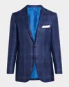 Kiton Men's Plaid Sport Coat In Navy